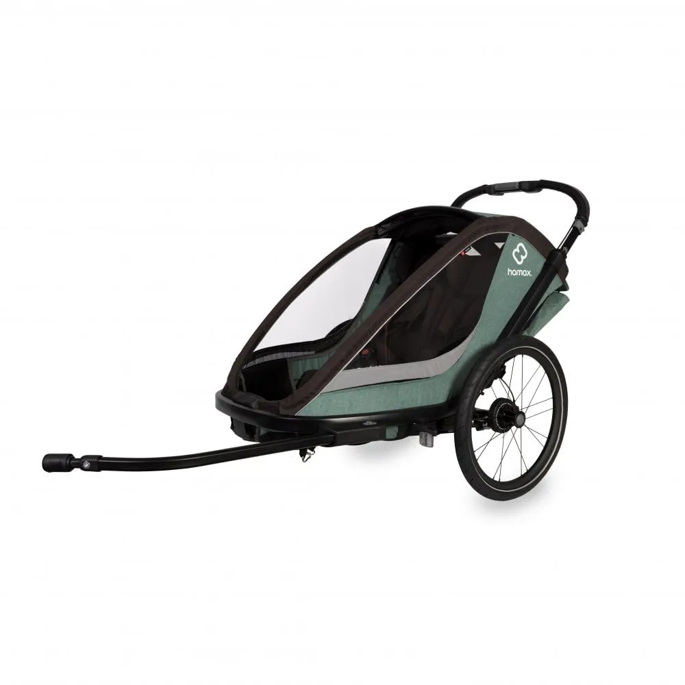 uPRISE Bikes Hamax Cocoon Twin Child Bike Trailer - Green/Black | Price match, 365 day return s, 18-Month Warranty, Finance Available & Free UK Delivery
