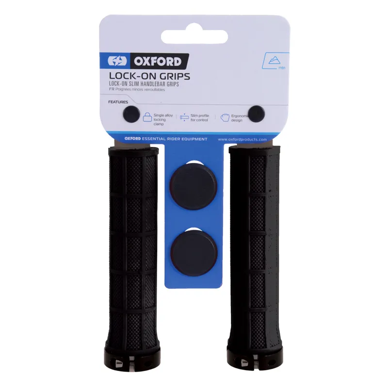 Oxford Lock On Slim MTB Grips - Black-1