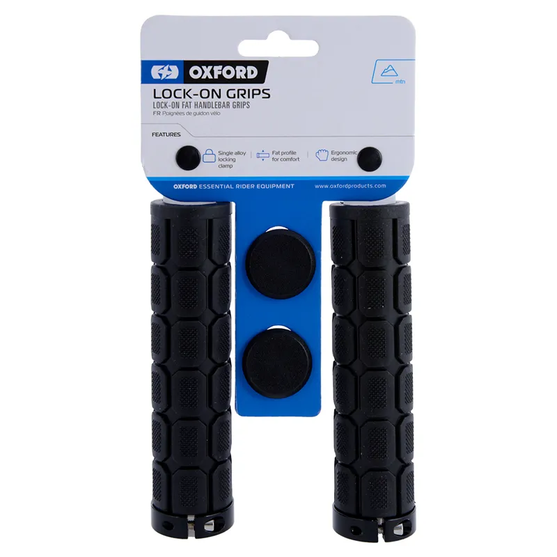 Oxford Lock On Fat MTB Grips - Grips Black-1
