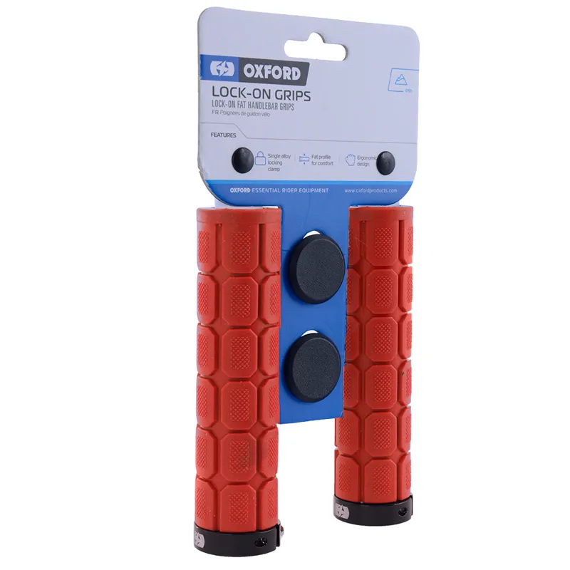 Oxford Lock On Fat MTB Grips - Red-2