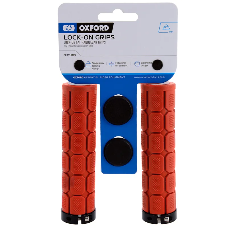 Oxford Lock On Fat MTB Grips - Red-3