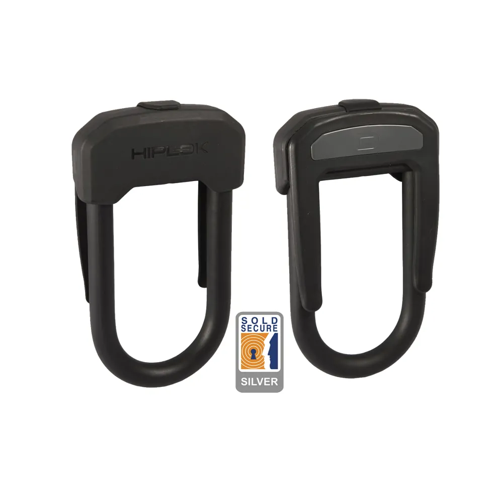 uPRISE Bikes Hiplok HipLok D Lock Hardened Steel Silver Sold Secure -Black-13mm x 14x7cm | Price match, 365 day return s, 18-Month Warranty, Finance Available & Free UK Delivery
