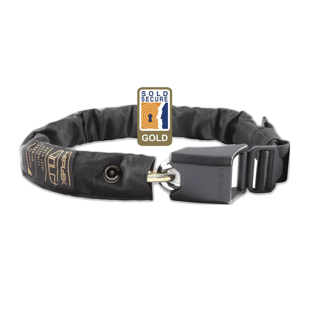 uPRISE Bikes Hiplok HipLok GOLD Wearable Chain Lock Gold Sold Secure - Black - 10mm x 85cm | Price match, 365 day return s, 18-Month Warranty, Finance Available & Free UK Delivery