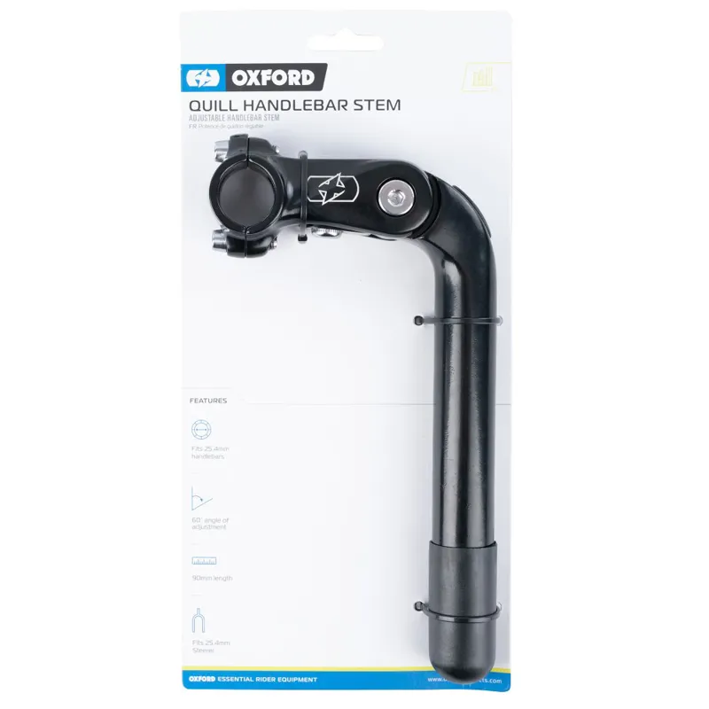 Oxford Adjustable Quill Handlebar Stem - 25.4 x 90mm - Black-2