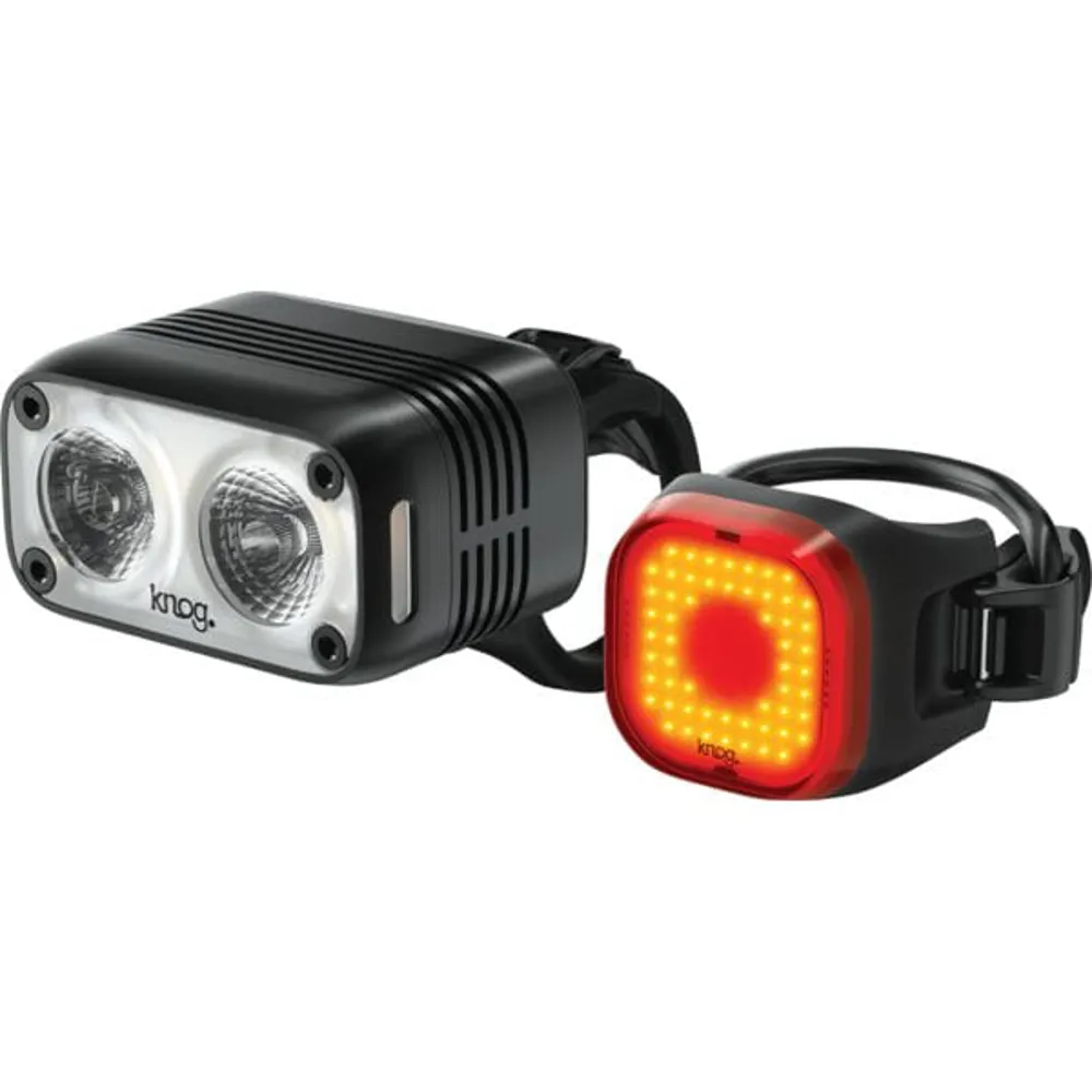 uPRISE Bikes Knog Blinder Road 600/Mini Square USB Light Set - Black | Price match, 365 day return s, 18-Month Warranty, Finance Available & Free UK Delivery