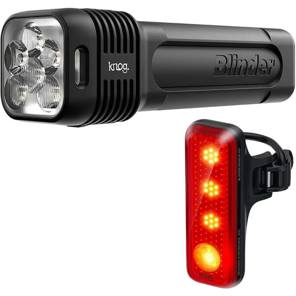 uPRISE Bikes Knog Blinder Pro 1300/R150 USB Light Set - Black | Price match, 365 day return s, 18-Month Warranty, Finance Available & Free UK Delivery