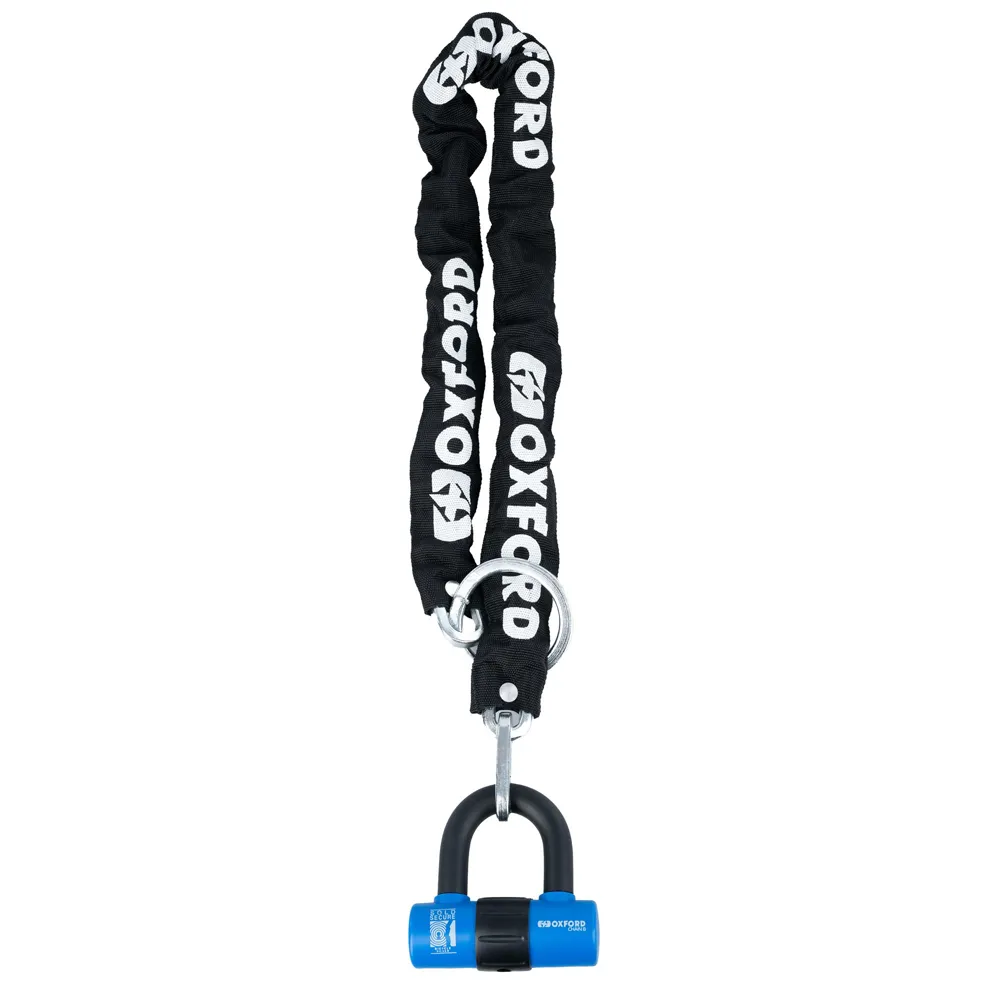 uPRISE Bikes Oxford Chain 8 Chain Lock + Mini Shackle 8 X 1000mm Sold Secure Silver | Price match, 365 day return s, 18-Month Warranty, Finance Available & Free UK Delivery
