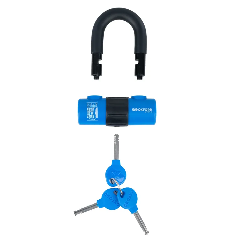 Oxford Chain10 Chain Lock + Mini Shackle 10 X 1400mm Sold Secure Gold-4