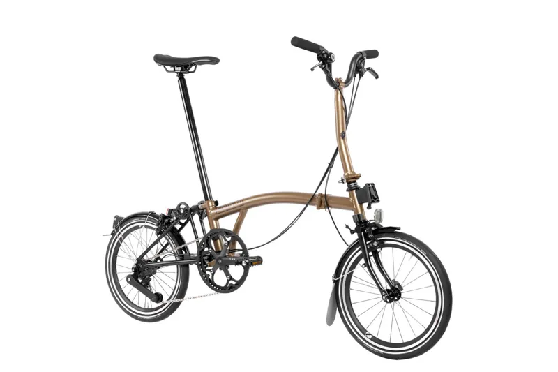 Brompton P Line Explore Mid 12-Speed Folding Bike - Bronze Sky-1