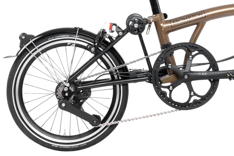 Brompton P Line Explore Mid 12-Speed Folding Bike - Bronze Sky-5