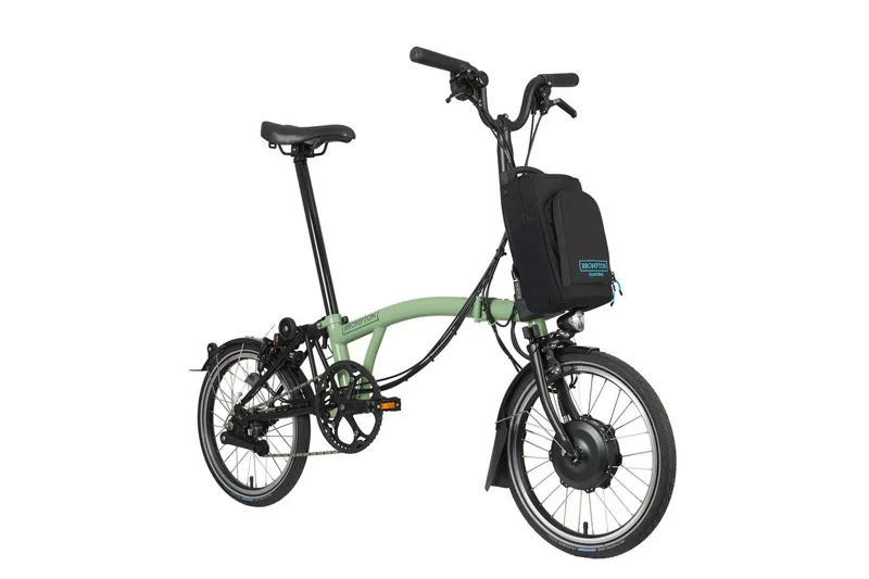 Brompton C Line Explore Mid 12-Speed Electric Folding Bike - Matcha Green-1
