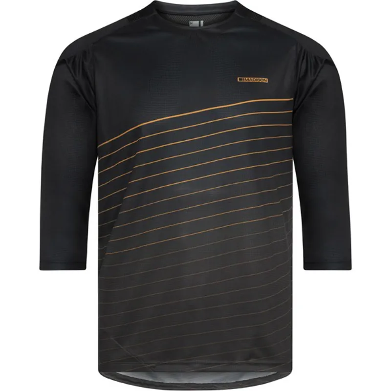 Madison Flux Enduro 3/4 Jersey - Black/Castle Grey/Golden Syrup