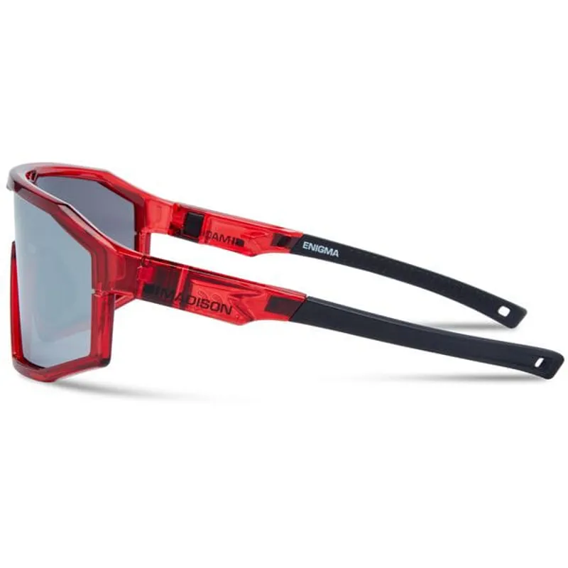 Madison Enigma Sunglasses Crystal Red - Black Mirror/Amber/Clear Lens Pack-1