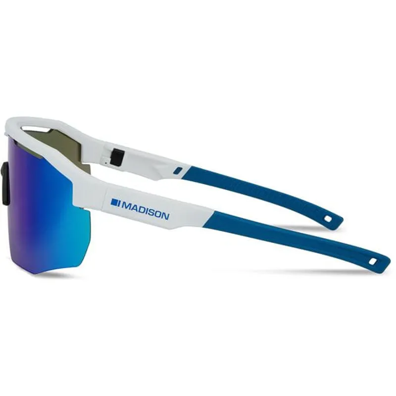 Madison Cipher Glasses - Matt White - Green Mirror Lens-2
