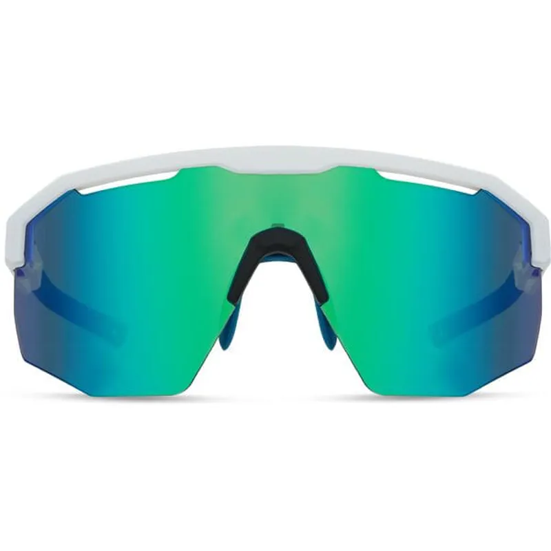 Madison Cipher Glasses - Matt White - Green Mirror Lens-1