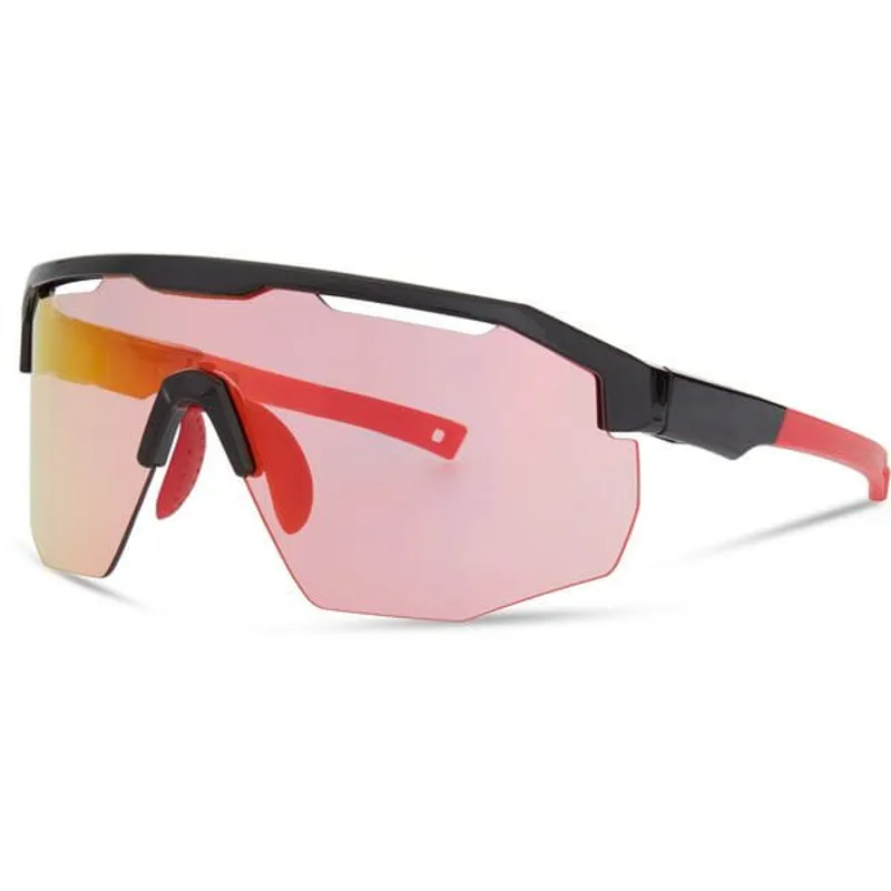 Madison Cipher Sunglasses - Gloss Black - Pink Rose Mirror Lens