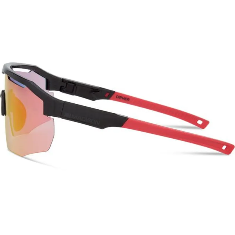 Madison Cipher Sunglasses - Gloss Black - Pink Rose Mirror Lens-1