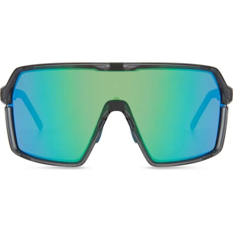 Madison Crypto Sunglasses - Crystal Gloss Smoke - Green Mirror Lens-3