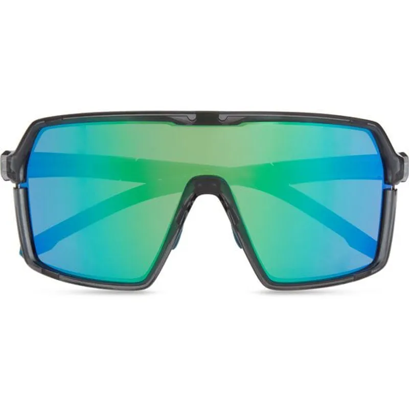 Madison Crypto Sunglasses - Crystal Gloss Smoke - Green Mirror Lens-4