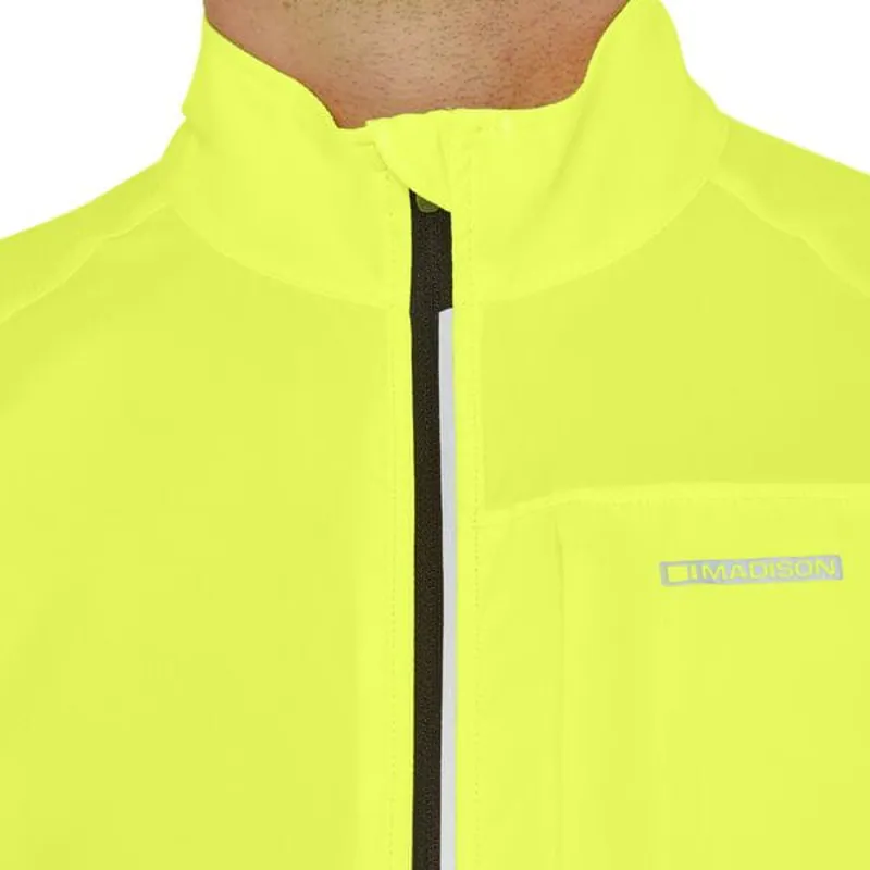 Madison Freewheel Packable Windproof Men's Jacket - Hi-Viz Yellow-8