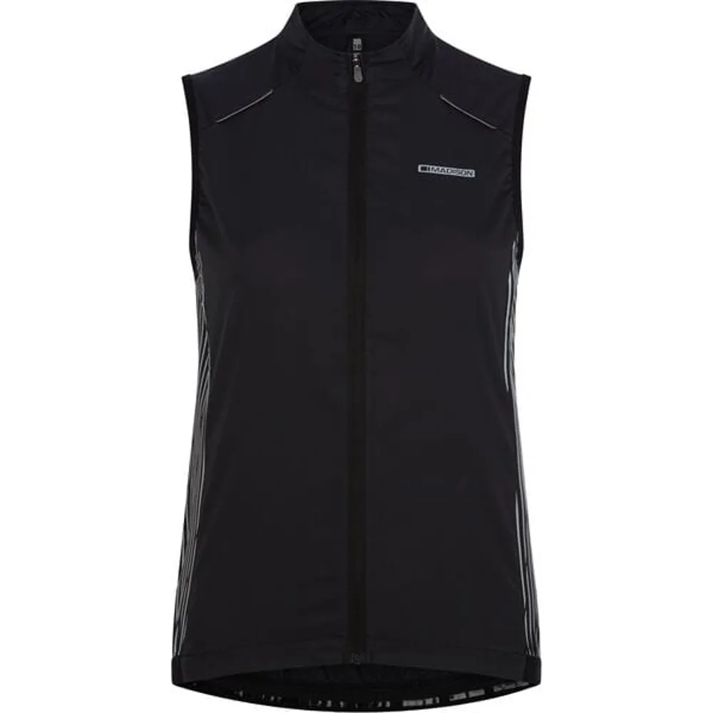 uPRISE Bikes Madison Stellar Reflective Windproof Women's Gilet - Black | Price match, 365 day return s, 18-Month Warranty, Finance Available & Free UK Delivery