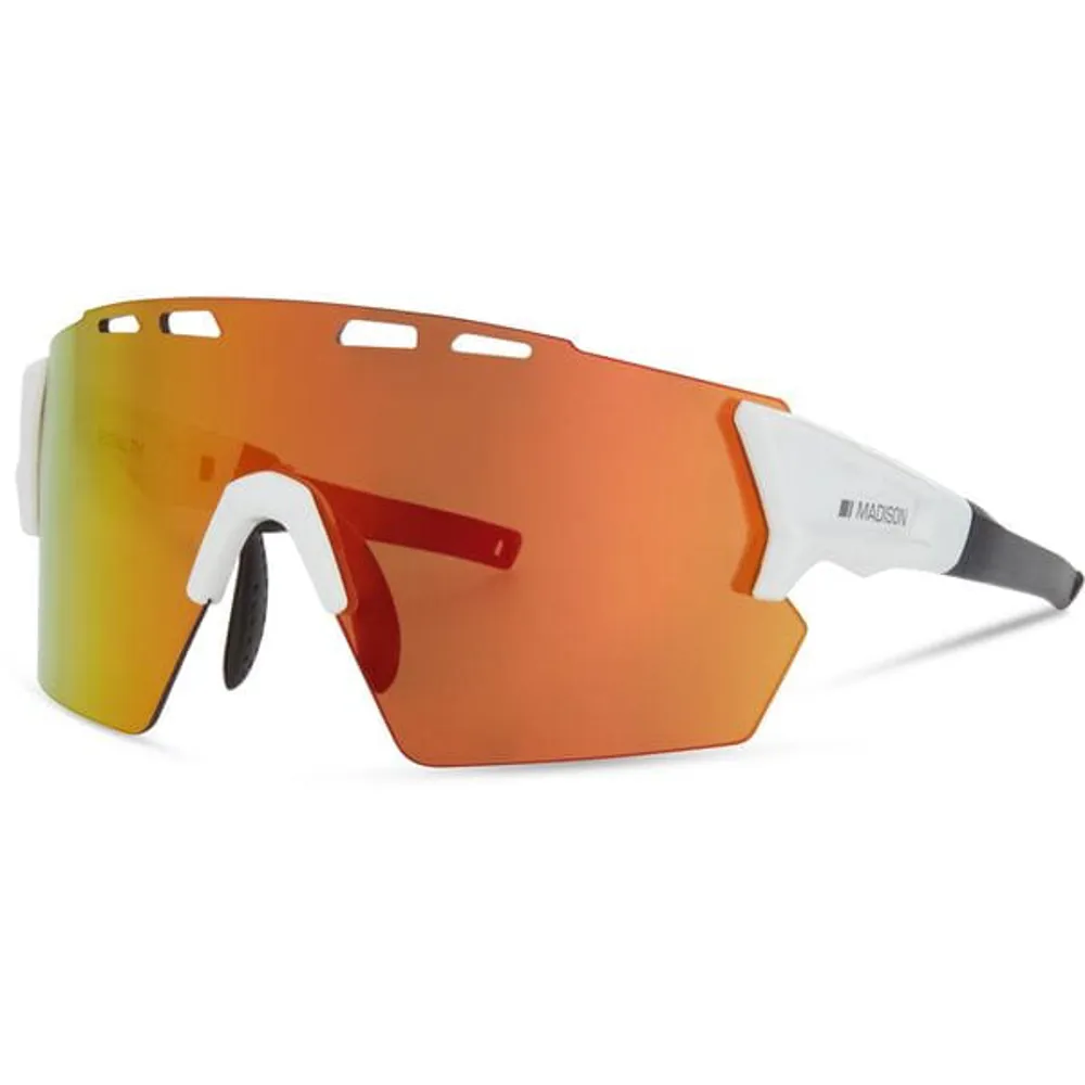 uPRISE Bikes Madison Stealth II Sunglasses - 3 Pack - Gloss White - Blue Mirror/Amber/Clear Lens | Price match, 365 day return s, 18-Month Warranty, Finance Available & Free UK Delivery