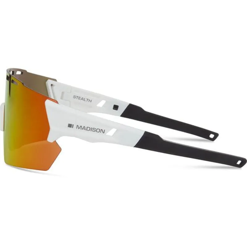 Madison Stealth II Sunglasses - 3 Pack - Gloss White - Blue Mirror/Amber/Clear Lens-1