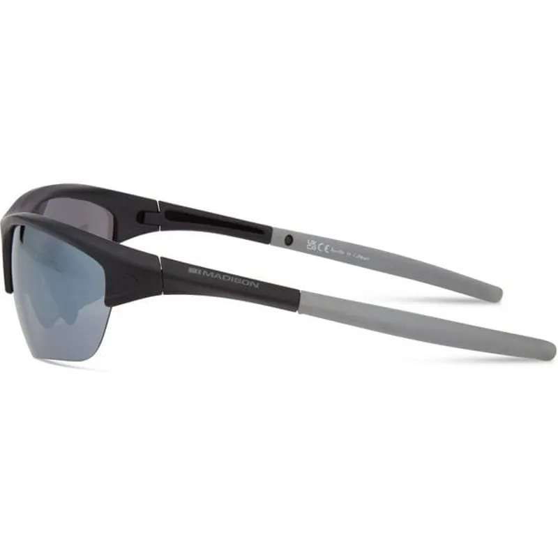 Madison Mission II Sunglasses - Matt Black/Silver Mirror Lens-1
