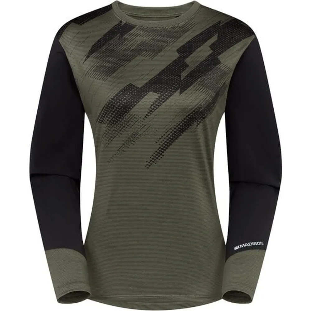 uPRISE Bikes Madison Flux Trail Women's Long Sleeve Jersey - Midnight Green/Black | Price match, 365 day return s, 18-Month Warranty, Finance Available & Free UK Delivery