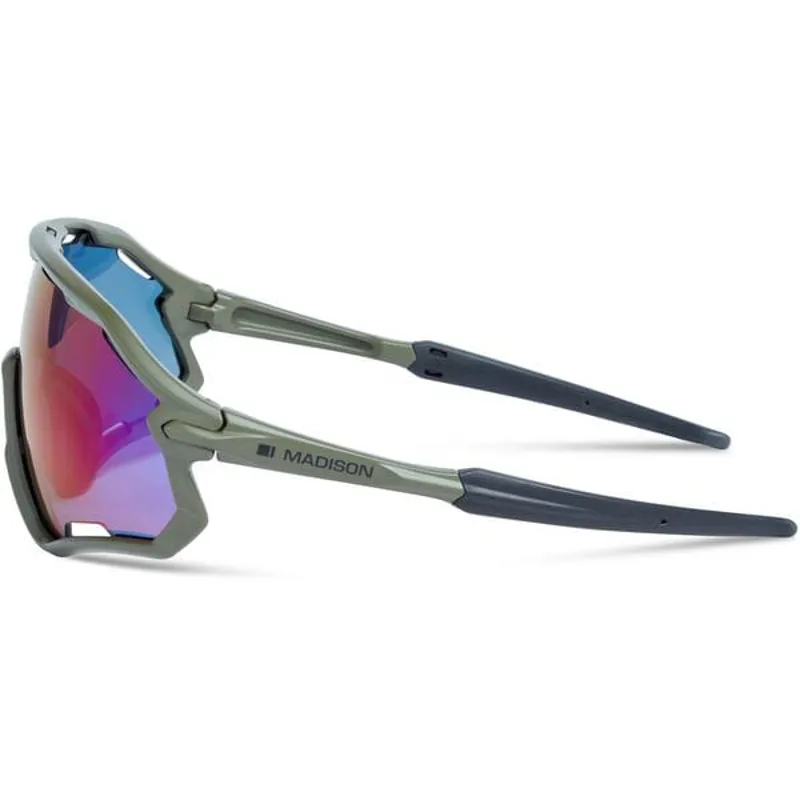 Madison Code Breaker II Sunglasses - Midnight Green - Purple Mirror Lens-1