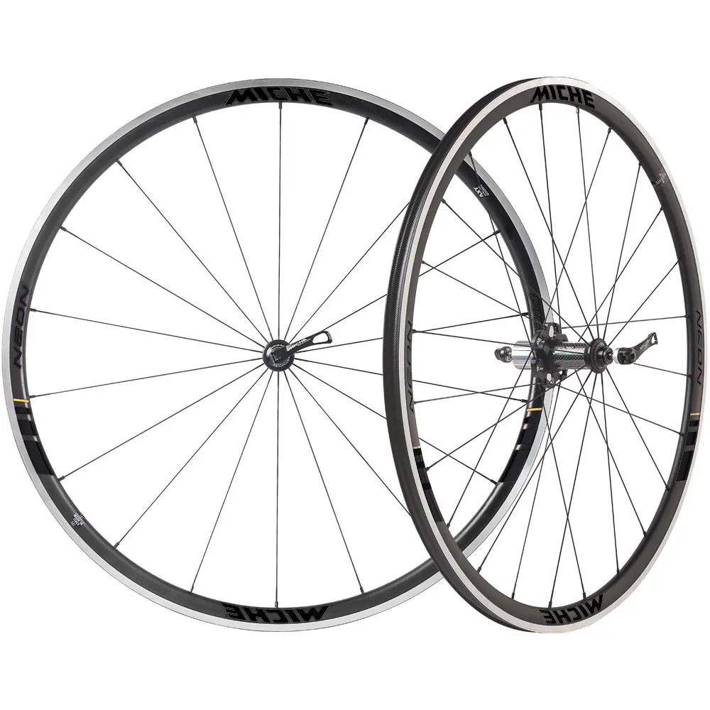 uPRISE Bikes Miche Neon Road Wheelsset - Black On Black | Price match, 365 day return s, 18-Month Warranty, Finance Available & Free UK Delivery