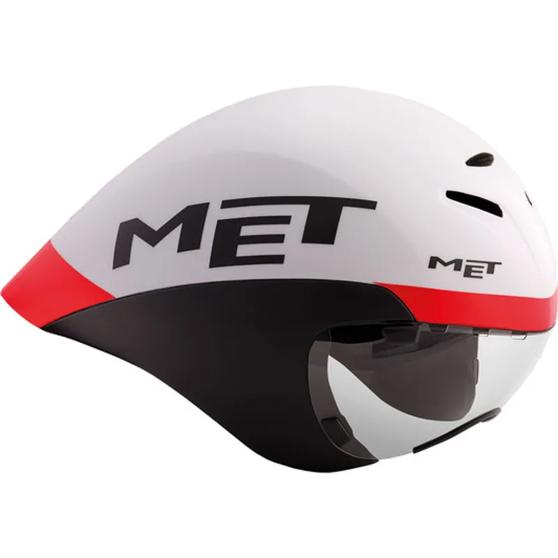 Met Drone Time Trial Aero Helmet White Black Red