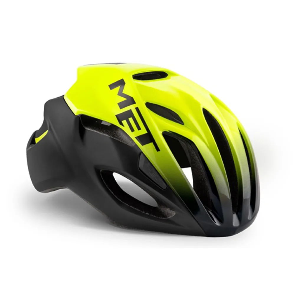 uPRISE Bikes Met Rivale Road Helmet - Black/Shaded Yellow - 52 - 56cm | Price match, 365 day return s, 18-Month Warranty, Finance Available & Free UK Delivery