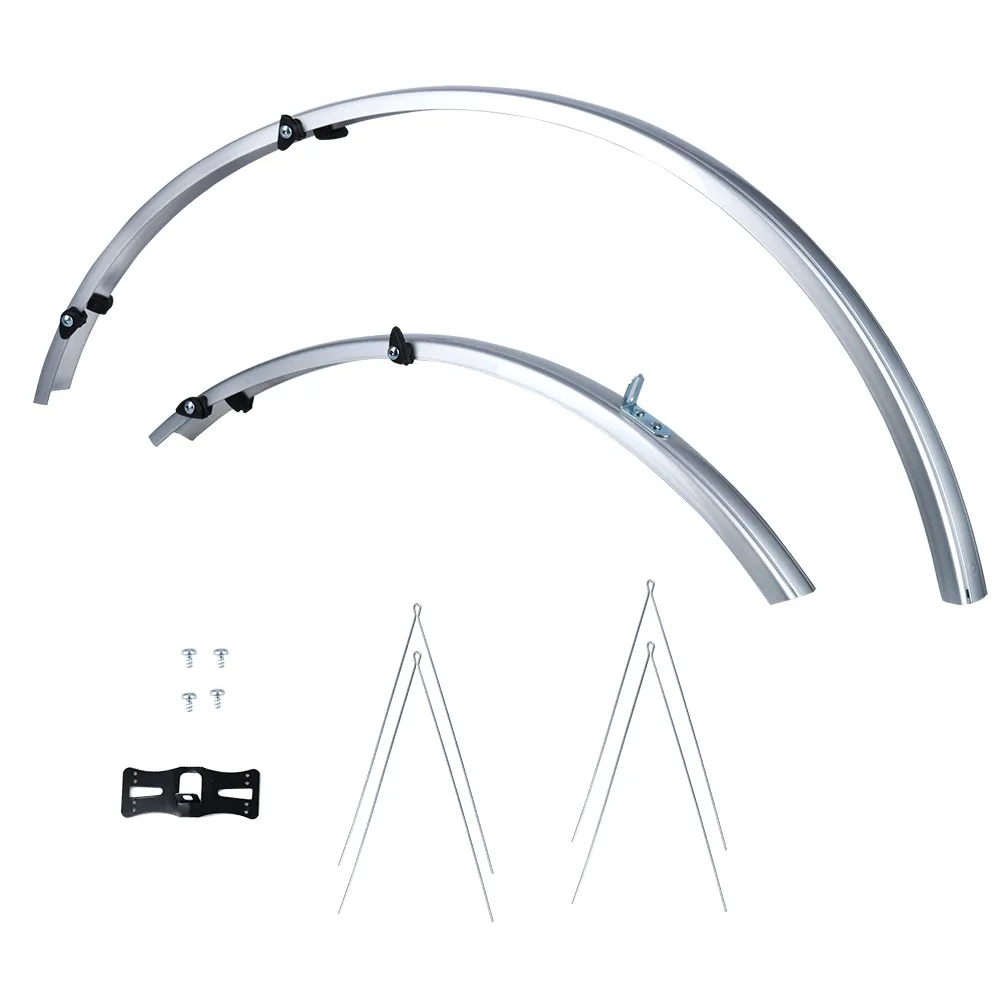 uPRISE Bikes Oxford 700c/27 Std Narrow 31mm Mudguard Set - Silver - 700 x 31mm | Price match, 365 day return s, 18-Month Warranty, Finance Available & Free UK Delivery