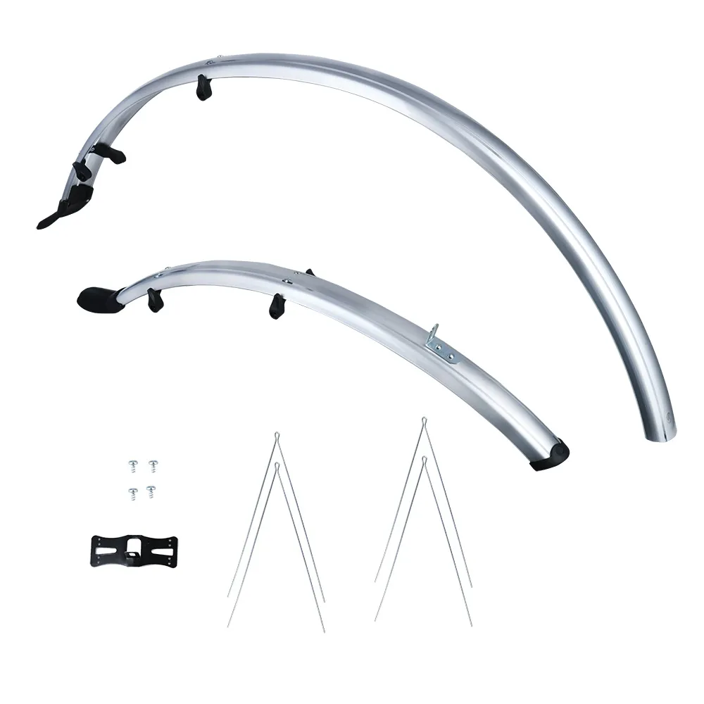 uPRISE Bikes Oxford 700c Hybrid Mudguard Set - Silver - 700 x 46mm | Price match, 365 day return s, 18-Month Warranty, Finance Available & Free UK Delivery