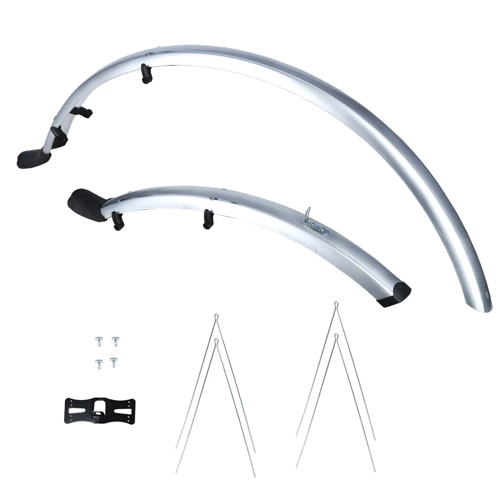 uPRISE Bikes Oxford 700c Hybrid Mudguard Set - Silver - 700 x 56mm | Price match, 365 day return s, 18-Month Warranty, Finance Available & Free UK Delivery