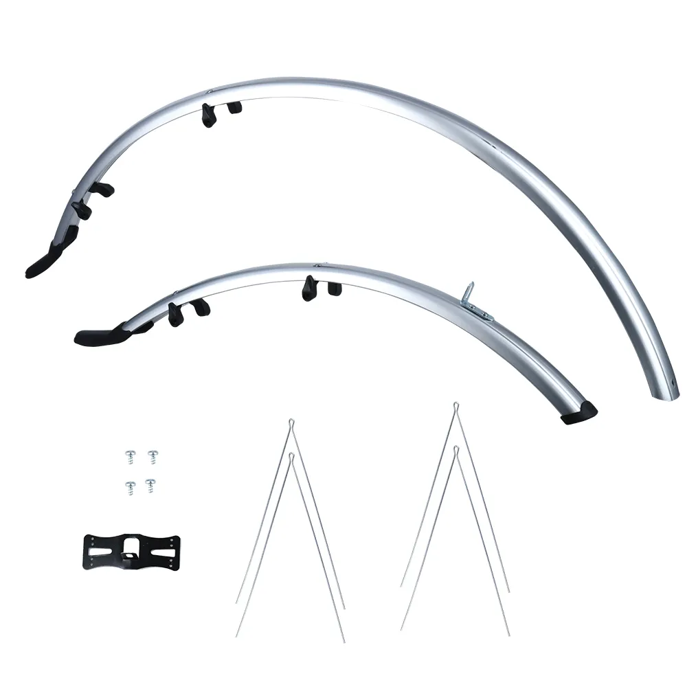 uPRISE Bikes Oxford 700c/27 Standard Wide 41mm Mudguard Set - Silver - 700 x 41mm | Price match, 365 day return s, 18-Month Warranty, Finance Available & Free UK Delivery