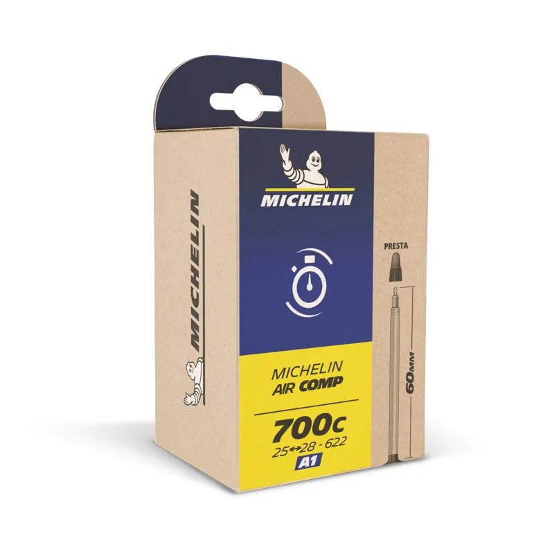 Michelin Airstop Road Inner Tube 700c x 18 25mm Presta 60mm Black
