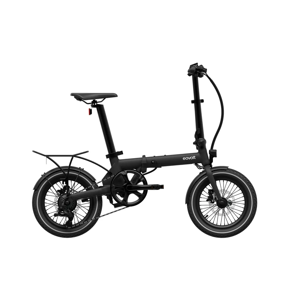uPRISE Bikes Eovolt Morning Origins 16w Folding Electric Bike - Onyx Black | Price match, 365 day return s, 18-Month Warranty, Finance Available & Free UK Delivery