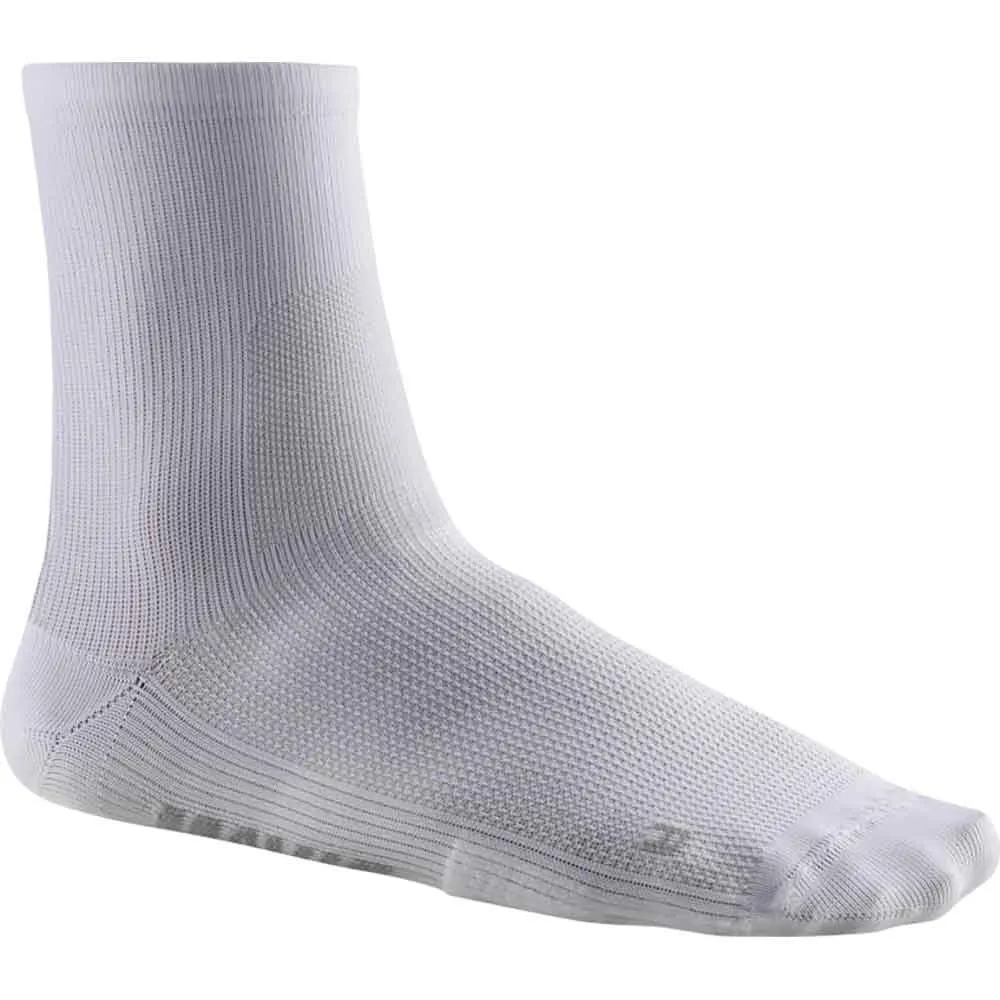 uPRISE Bikes Mavic Essential Mid Socks - White | Price match, 365 day return s, 18-Month Warranty, Finance Available & Free UK Delivery