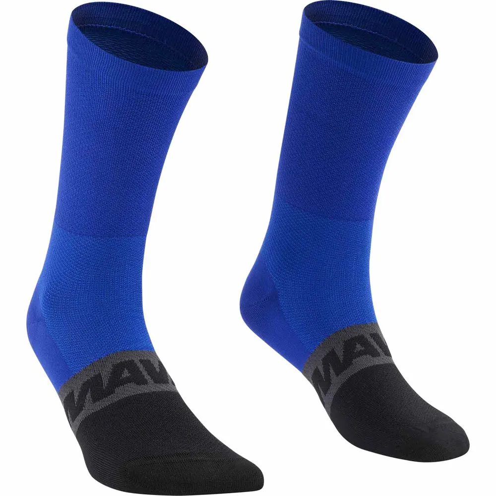 uPRISE Bikes Mavic Aksium High Socks - Royal Blue/Carbon | Price match, 365 day return s, 18-Month Warranty, Finance Available & Free UK Delivery