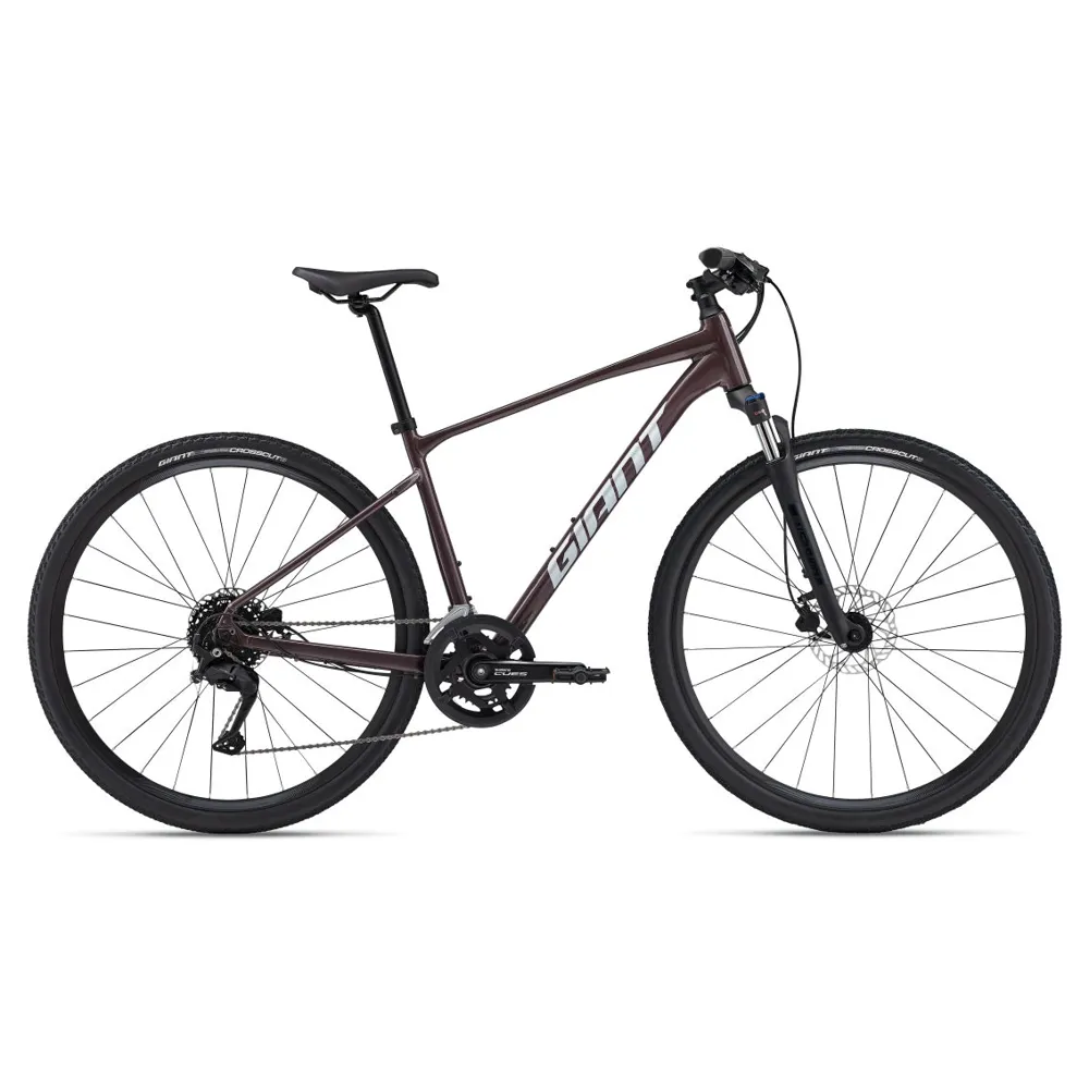 uPRISE Bikes Giant Roam 2 Disc 2024 Hybrid Bike - Charcoal Plum | Price match, 365 day return s, 18-Month Warranty, Finance Available & Free UK Delivery