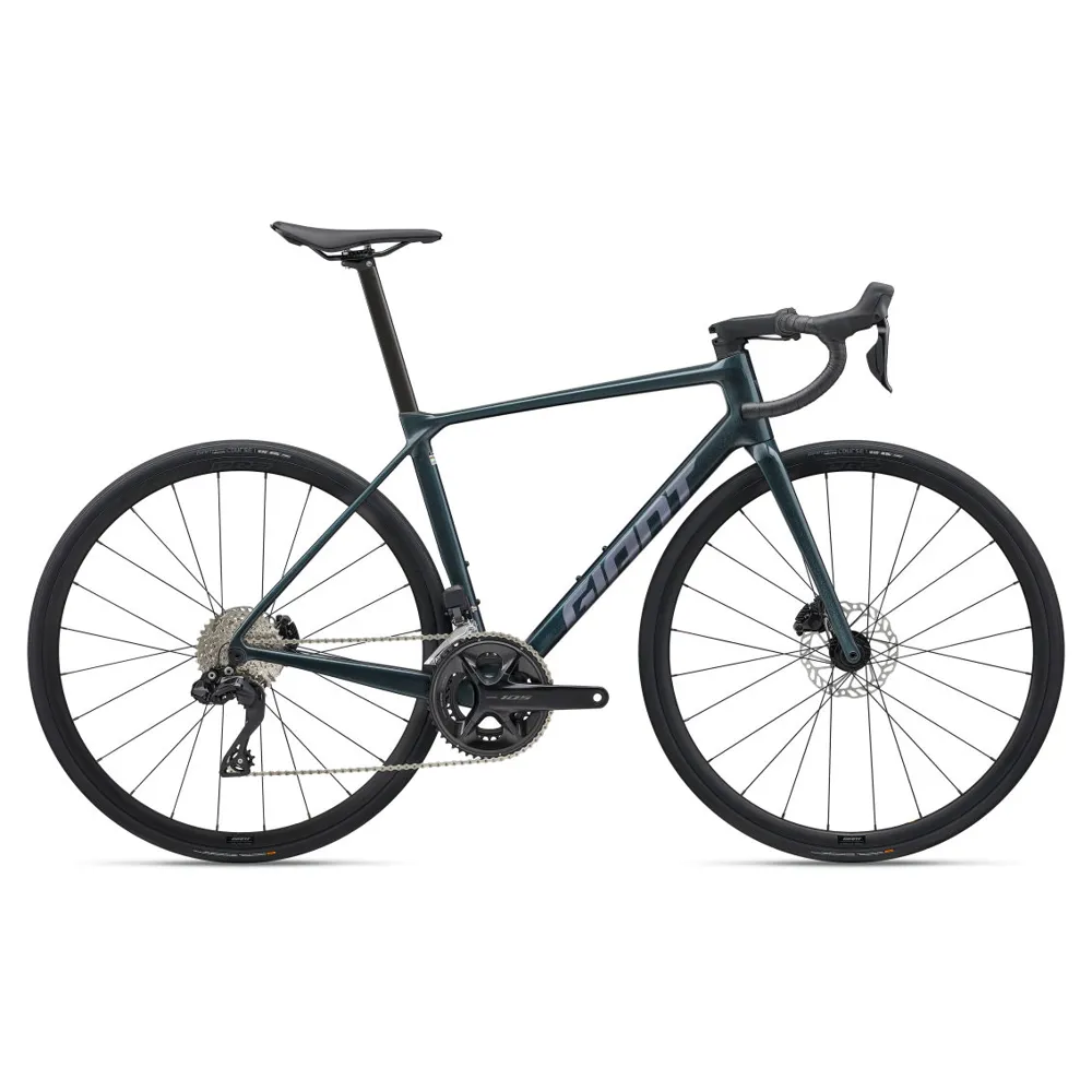 uPRISE Bikes Giant TCR Advanced 1 2025 Carbon Road Bike - Asphalt Green/Mercury | Price match, 365 day return s, 18-Month Warranty, Finance Available & Free UK Delivery