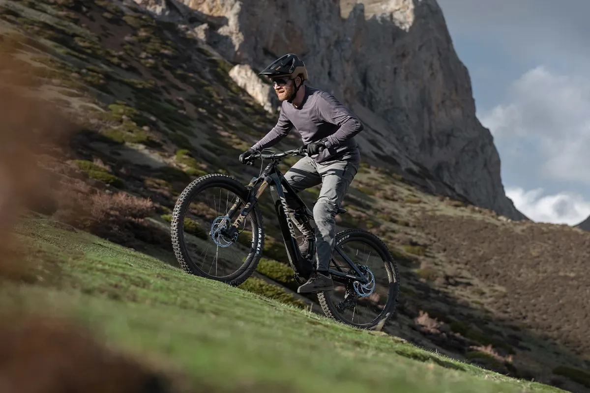 Close-up of the DJI Avinox motor on an Amflow electric mountain bike