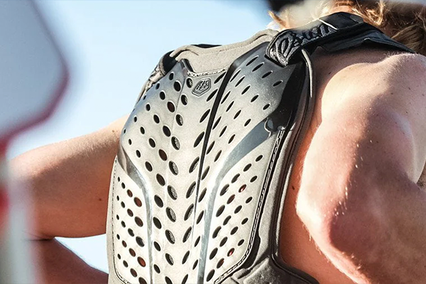 Close up of Troy Lee Designs mountain bike back protection