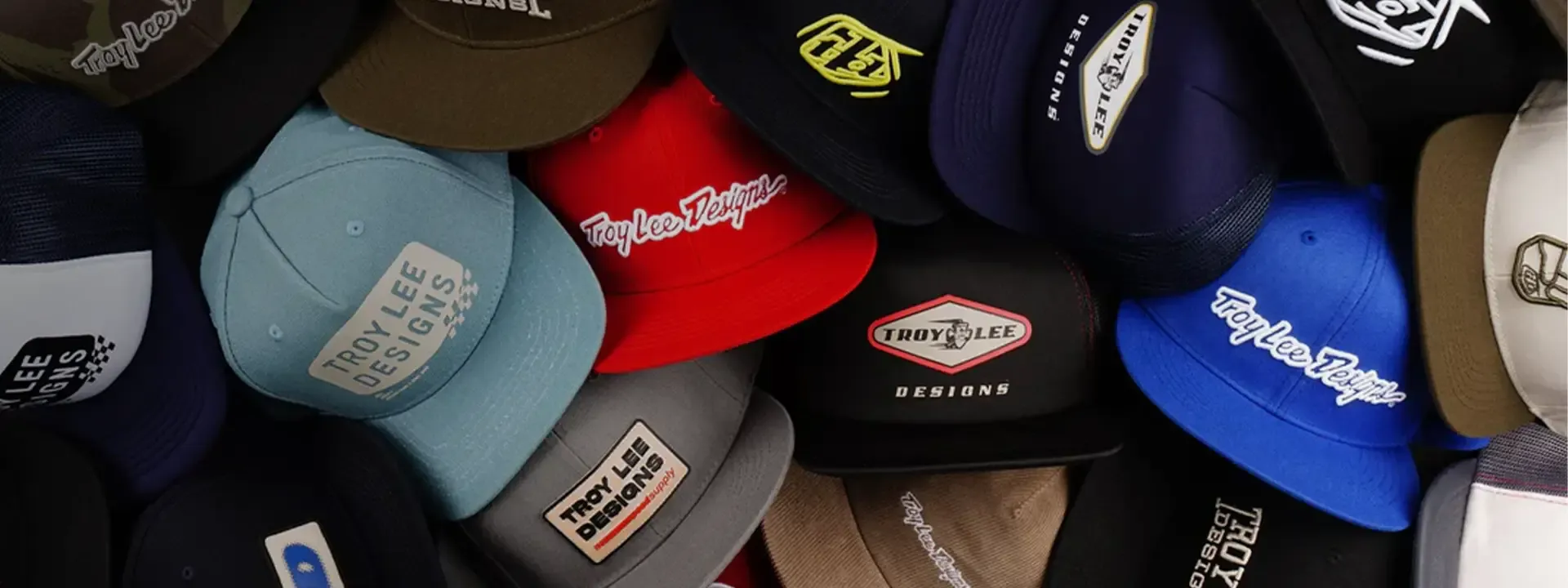 Selection of cycling hats, caps and casual riding headwear from leading mountain bike and road cycling brands