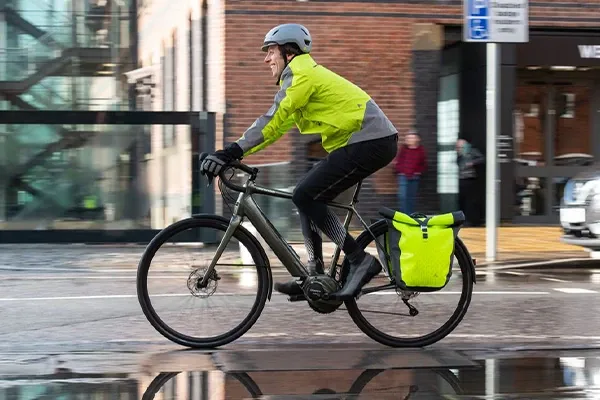 Cyclist wearing Hi-Viz Commuting and leisure cycling clothing