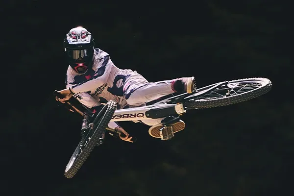 DH Rider wearing FOX Mountain bike clothing
