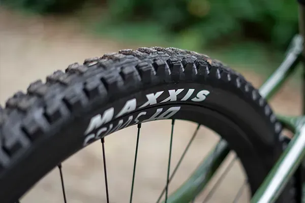 Mountain bike tyre detail on Merida EOne-Eighty e-bike