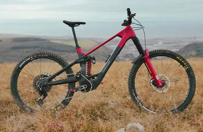 Forbidden Dreadnought E T1 electric mountain bike side profile in the wild